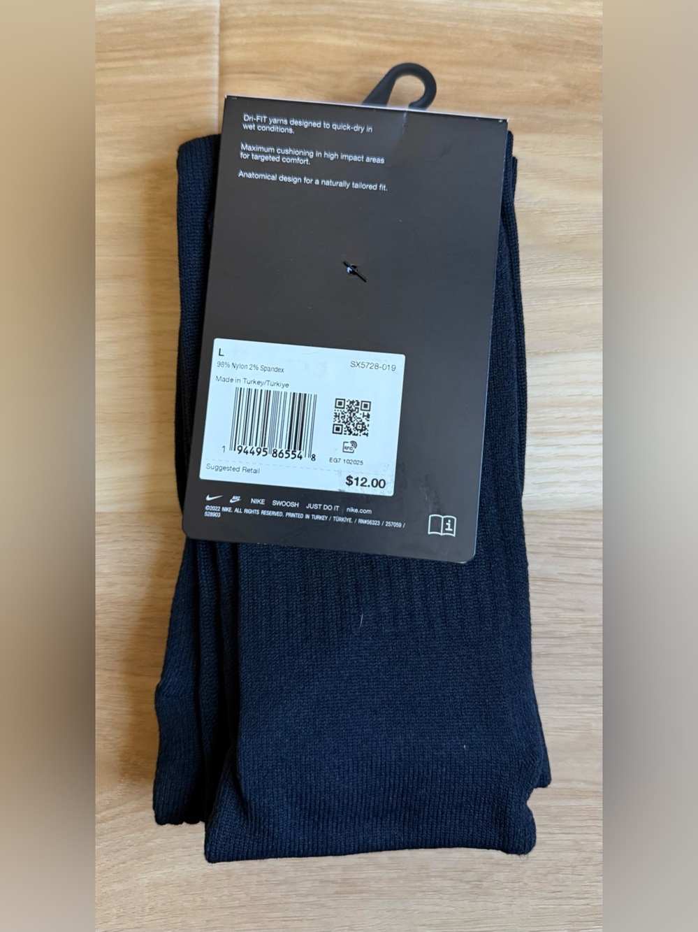 Nike Classic 2 Cushioned Over-the-Calf Socks - SX5728-019 - Size L - NWT - Picture 6 of 7